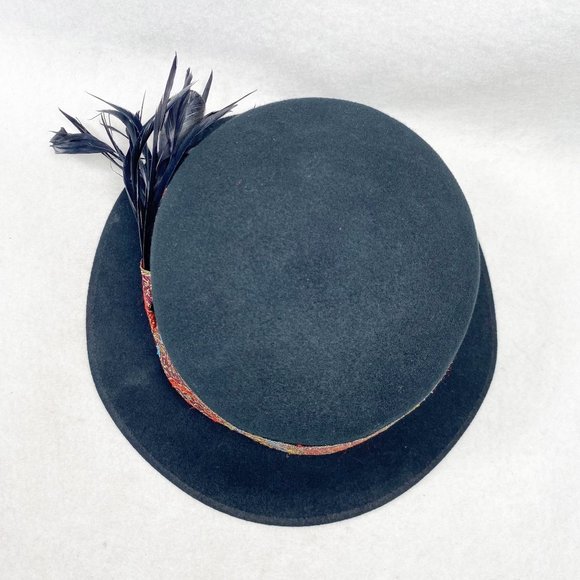 Betmar New York Black Wool Bucket Hat with Feather Detail main image 8